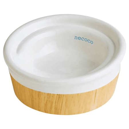 Petio|Necoco Woodgrain Porcelain Feeding Bowl (Blue - for wet food) - Cats1stUK