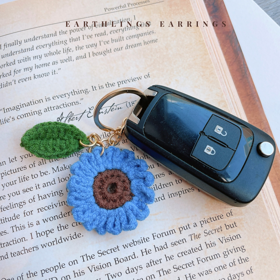 手織雛菊鎖匙扣 Crochet Daisy Keychain