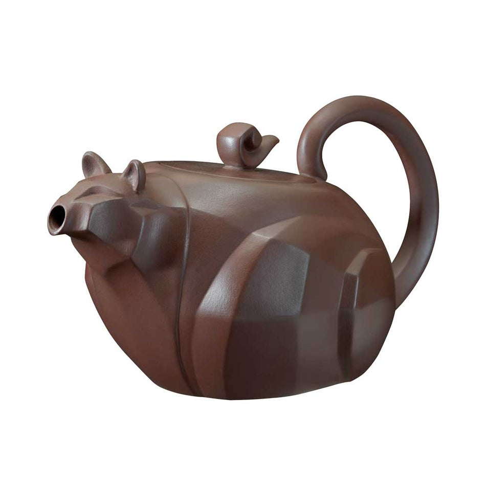 TenRen Lucky Tiger Purple Clay Teapot