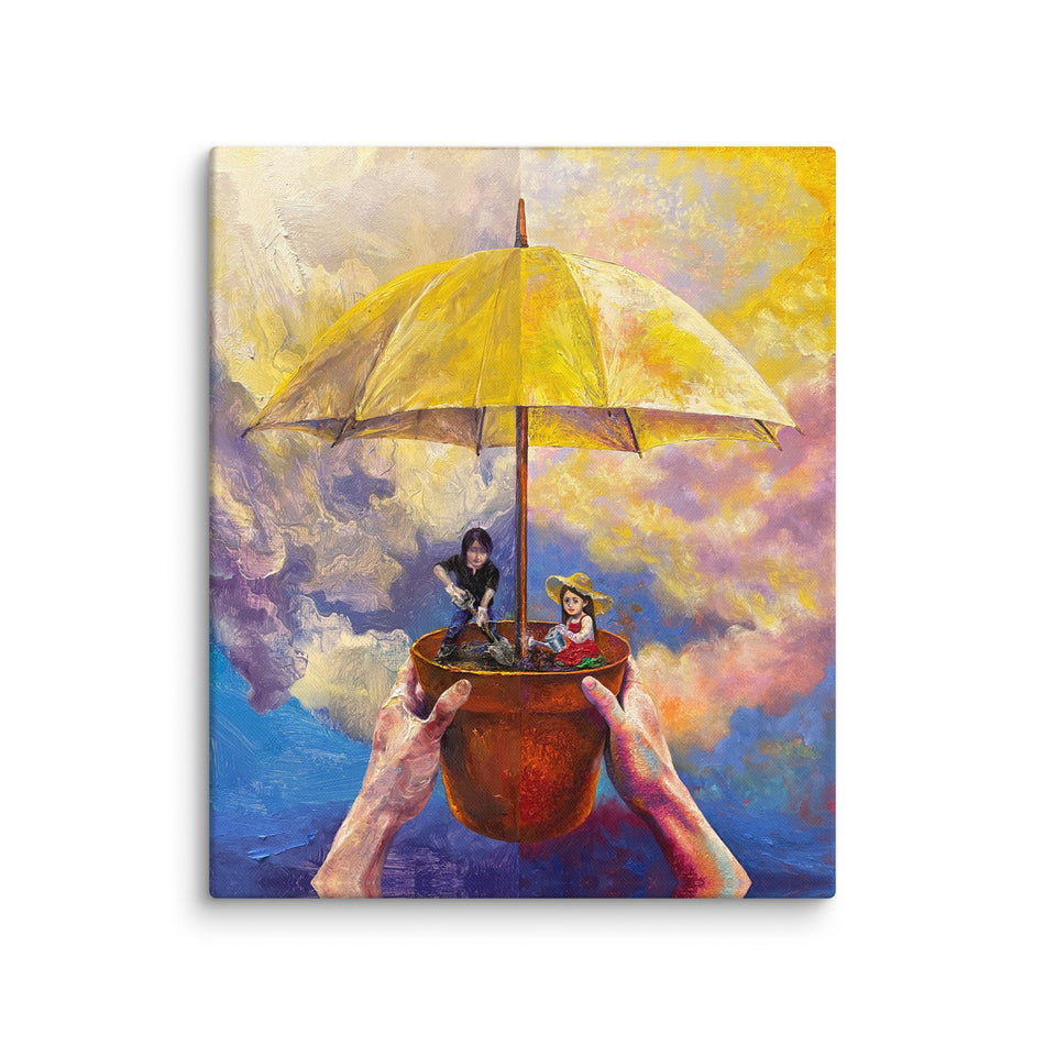 The Umbrella Planter〈種傘人〉Canvas Print