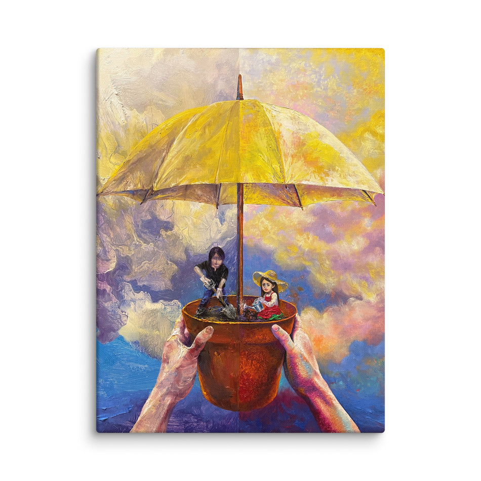 The Umbrella Planter〈種傘人〉Canvas Print