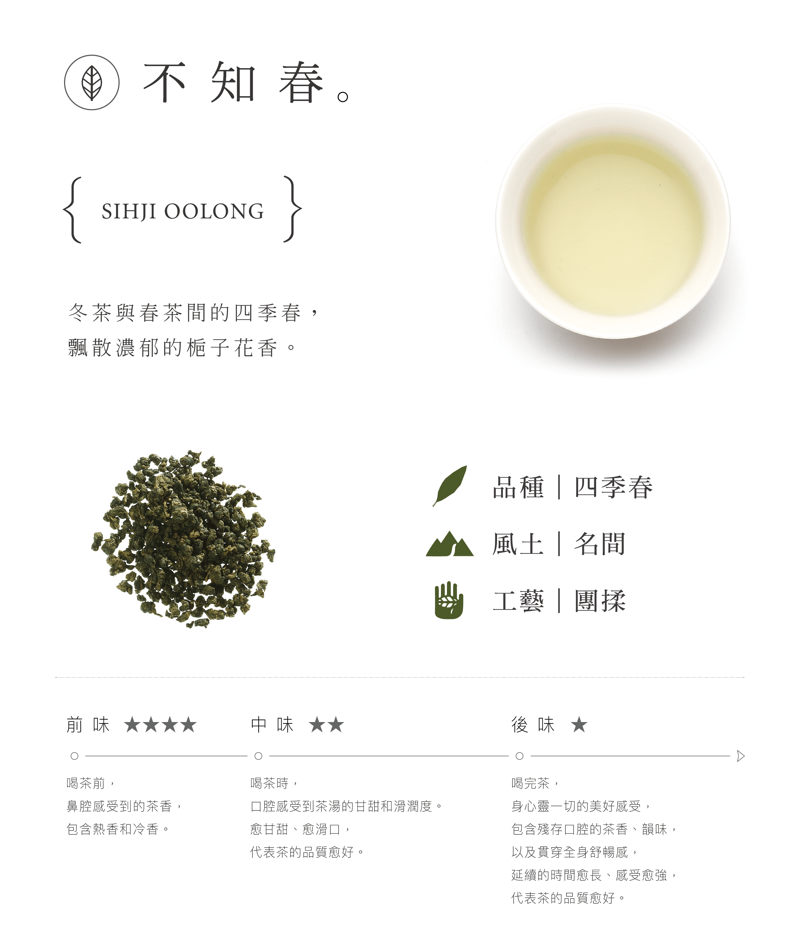 JSY Sijichun Tea Bag specs