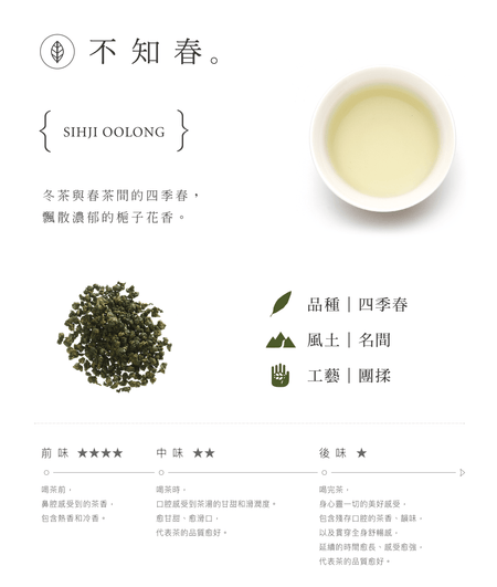 JSY Sijichun Tea Bag specs