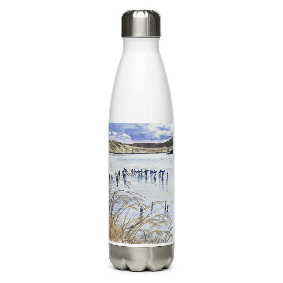 Shoreline Wetland with Cormorants stainless steel water bottle