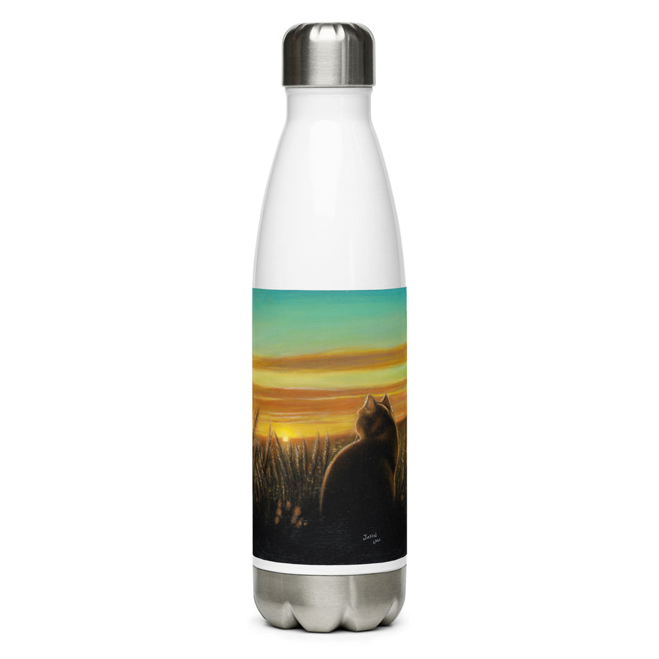 Cat Sunset stainless steel water bottle