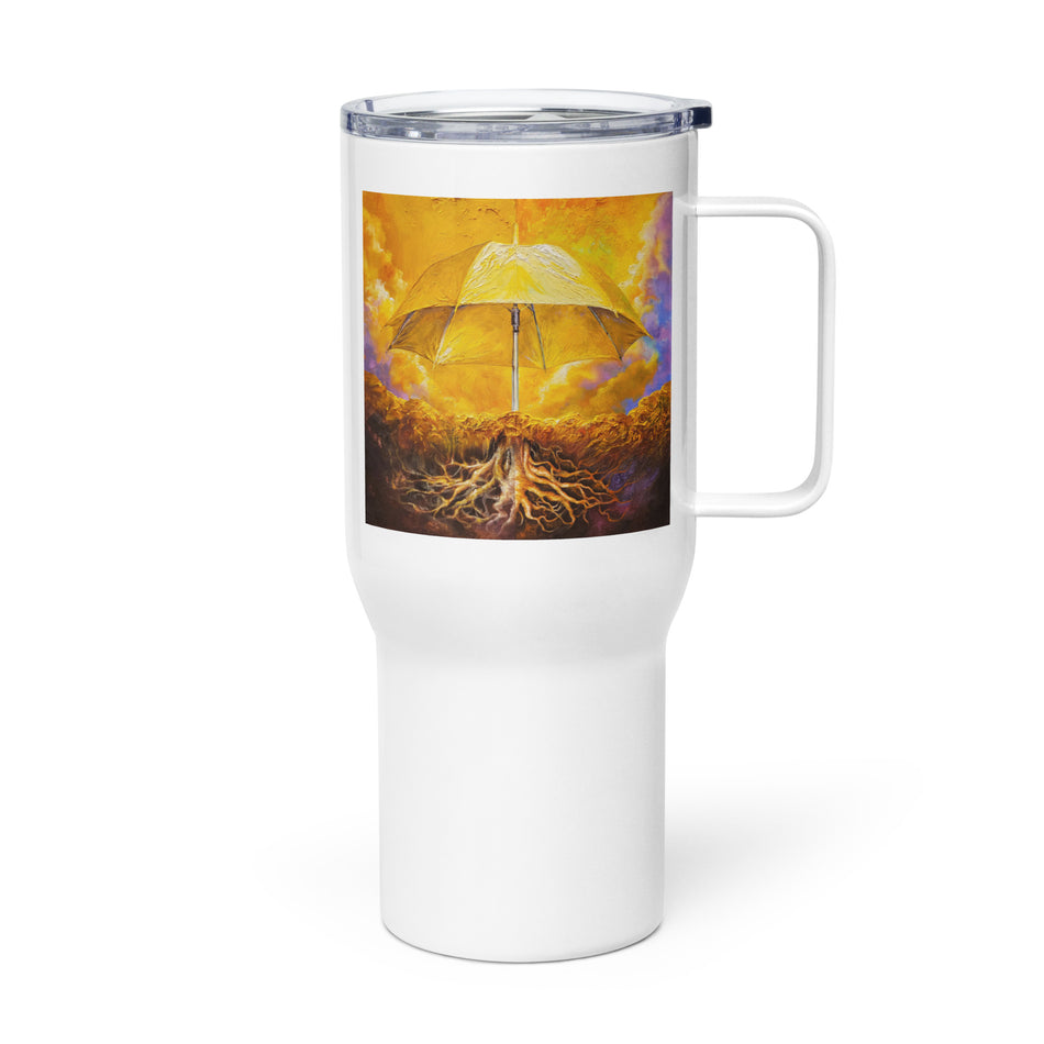 Rooting Everywhere 遍地生根 Travel mug with a handle