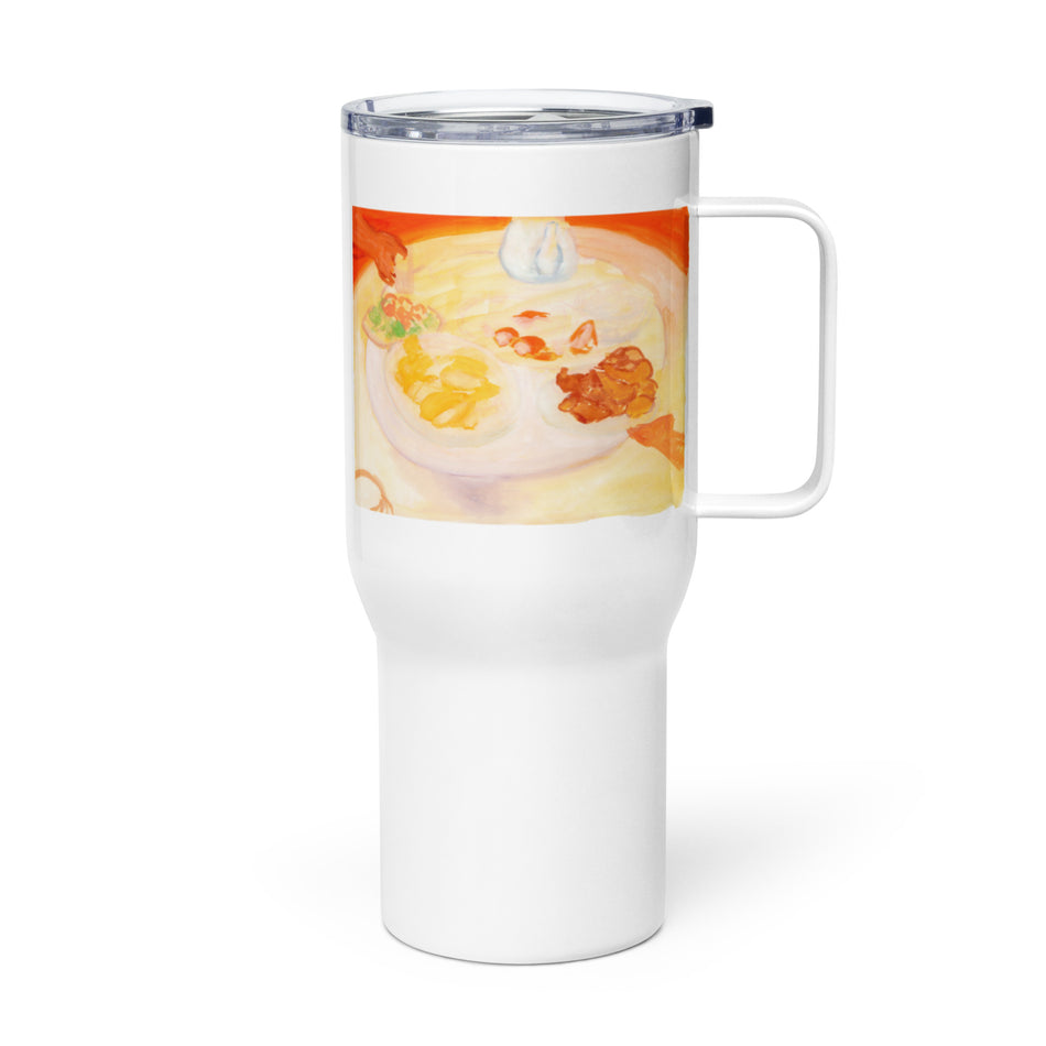 Reunion Dinner on Lunar New Year's Eve travel mug with a handle