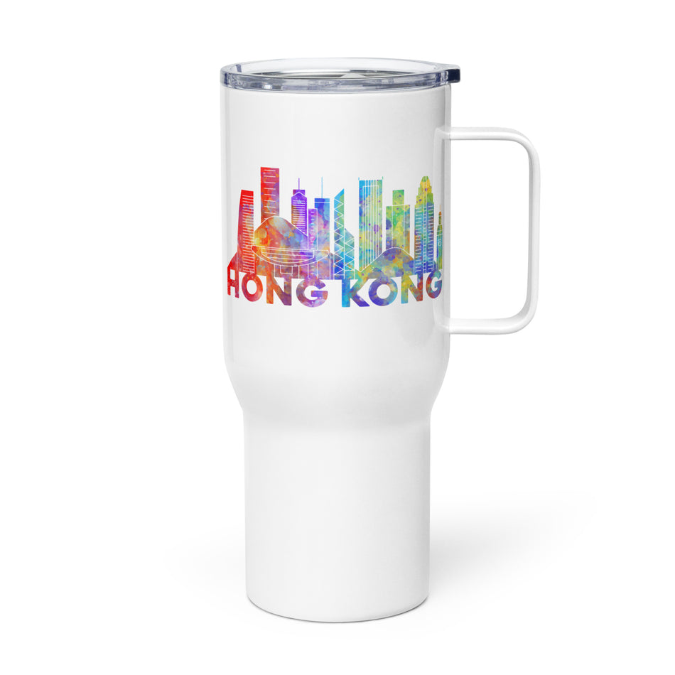 Splash Skyline travel mug with a handle