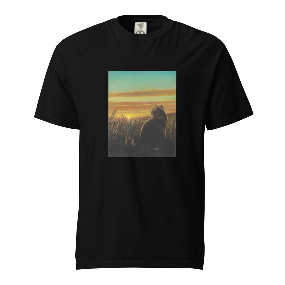 CAT SUNSET Unisex garment-dyed heavyweight t-shirt