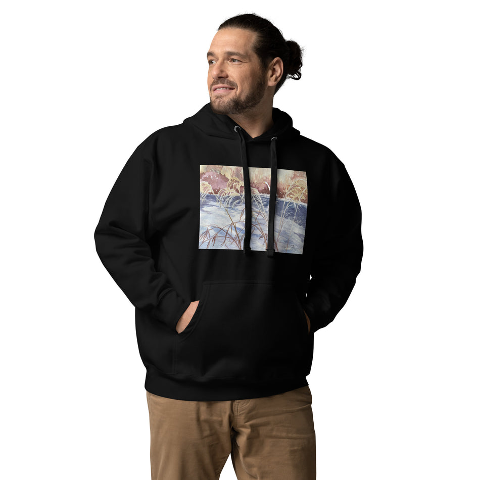 Shoreline Wetland with an Egret Unisex Hoodie