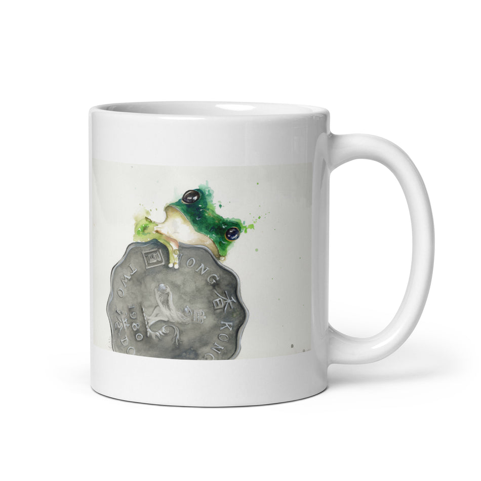 Emilism Frog White glossy mug