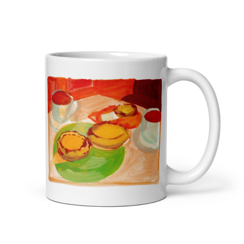 Breakfast at the Diner white glossy mug