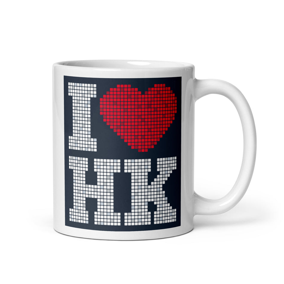 I Love HK white glossy mug