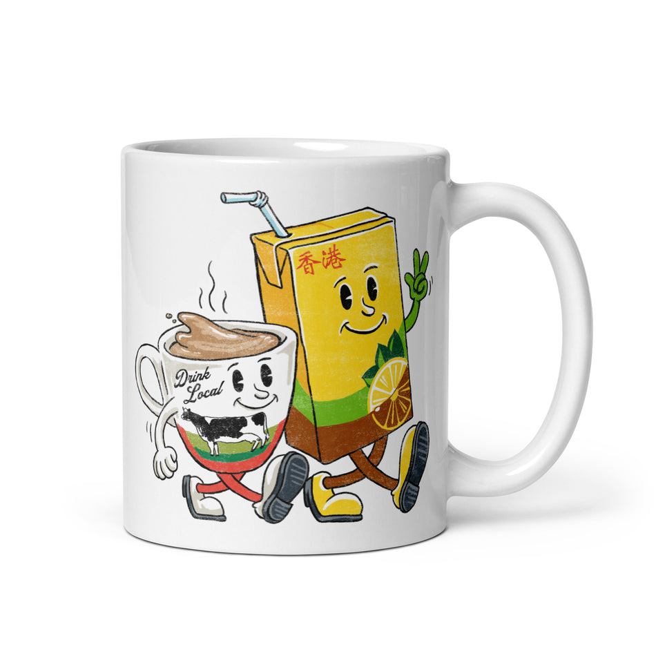 Tea Buddies white glossy mug