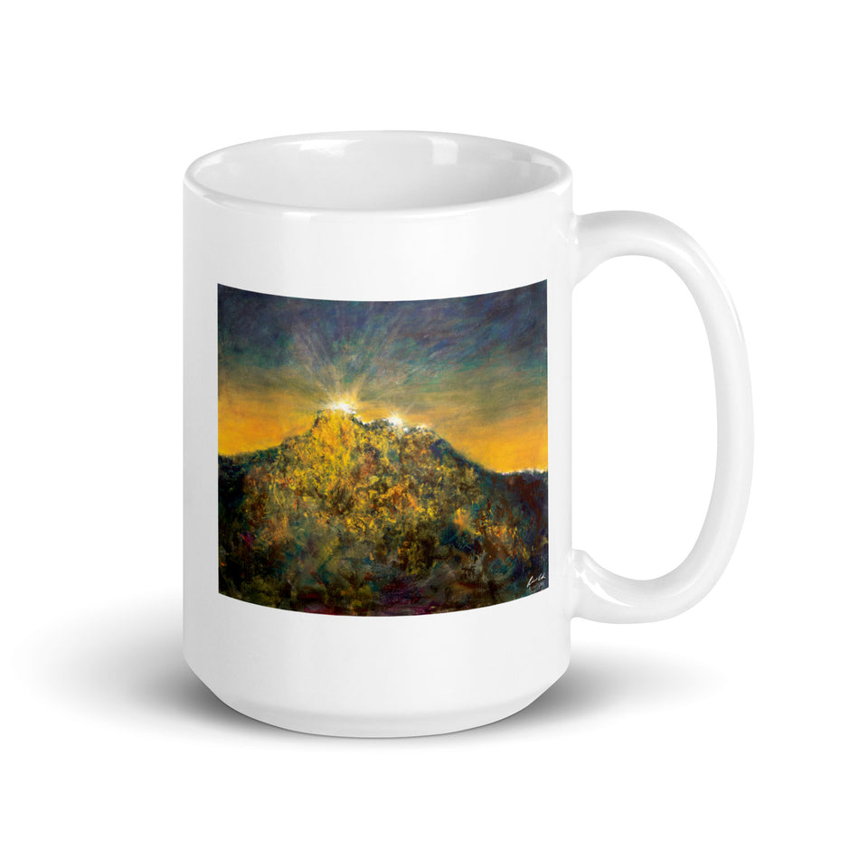 Lion Rock White glossy mug