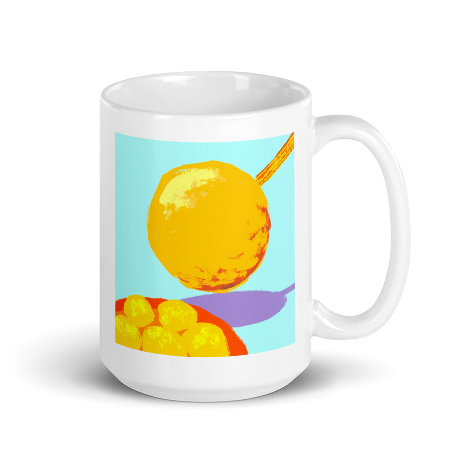 Curry Fish Balls White glossy mug