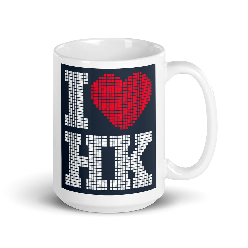 I Love HK white glossy mug